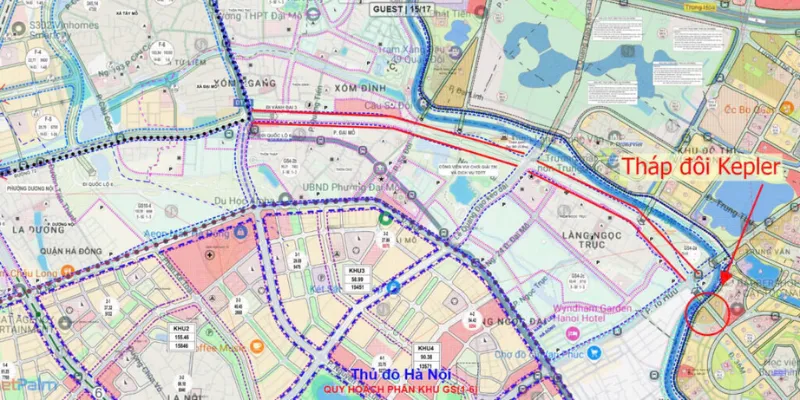 Vị trí tháp Đôi Kepler Land – Hà Đông