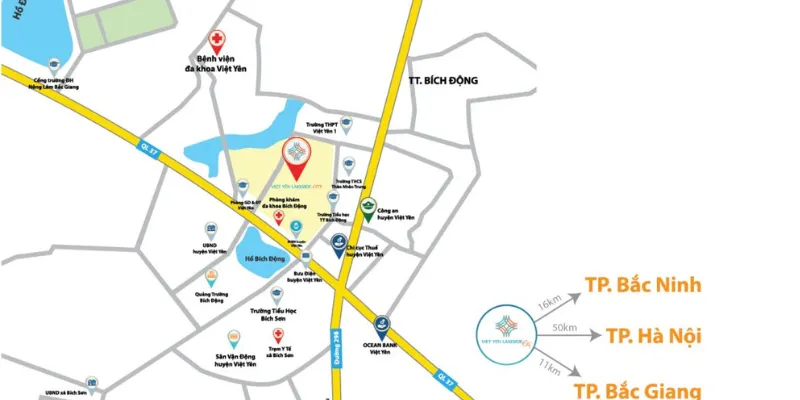 Vị trí dự án Việt Yên Riverside